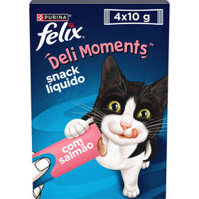 Snack Líquido Para Gato Deli Moments Salmão Saquetas Purina Felix 4 X 10 g
