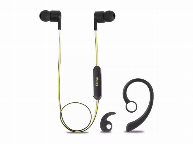 Auriculares Bluetooth Qilive Q.1668 Sport Preto/Amarelo