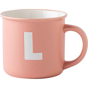 Caneca 360 ml Letra L Rosa Kasa