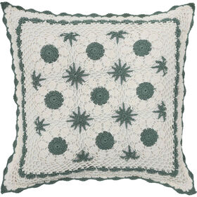Almofada 45X45Cm Crochê Flores Kasa
