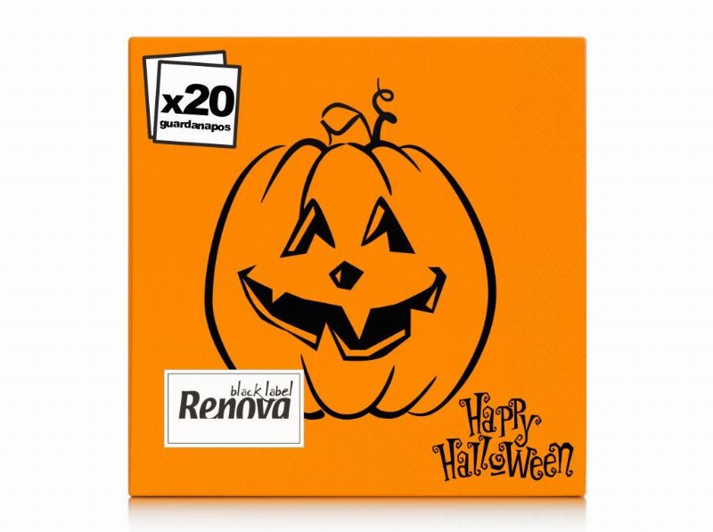 Guardanapo Halloween Pumpkin Renova Folha Tripla 20Unidades 33X33Cm