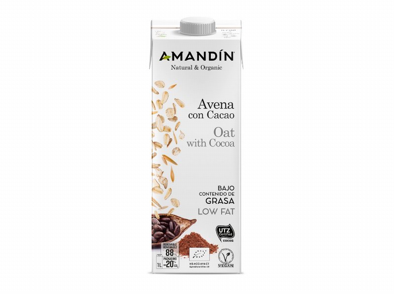Bebida De Aveia Amandín Cacau Bio 1 l