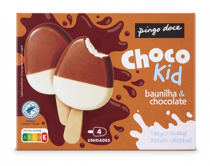 Gelados Mini Choco Kid Baunilha E Chocolate Pingo Doce 0.16L