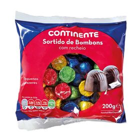 Bombons De Chocolate Sortidos De Chocolate Com Recheio Continente 200 gr