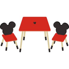 Conjunto Mesa E 2 Cadeiras Madeira Mickey Disney