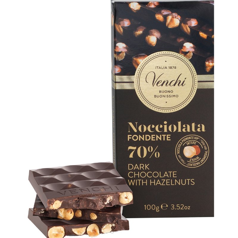 Chocolate Preto 70% Com Avelãs 100 g