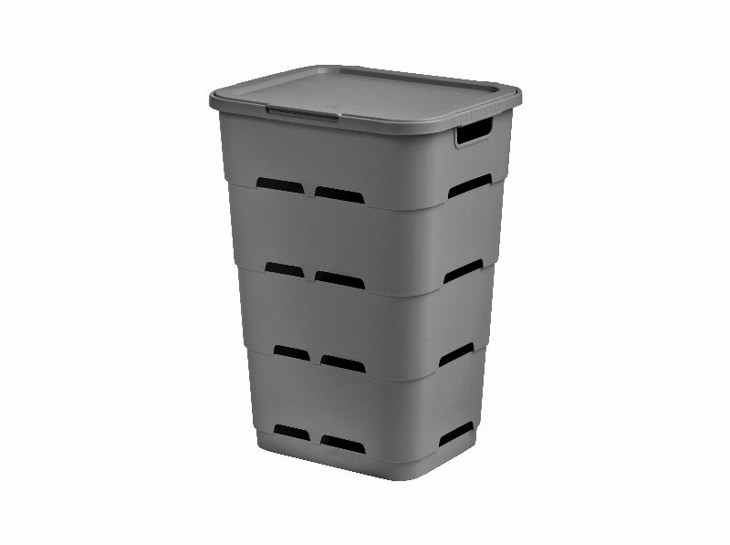 Cesto Roupa Suja Cinza Actuel Plástico Reciclado 45 l