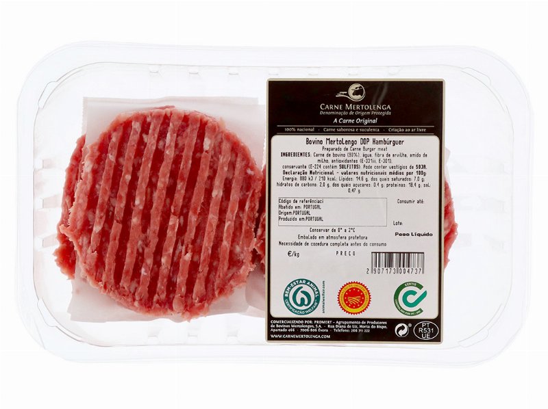 Hamburguer De Bovino Mertolengo Dop Isento De Gluten Kg