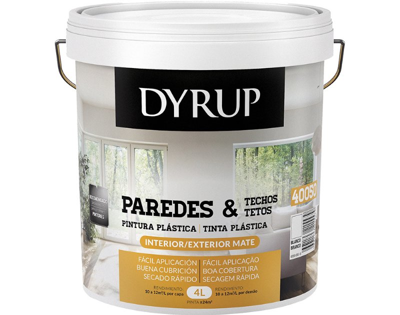 Tinta Plástica Dyrup Paredes E Tetos Extra Branco 4 l