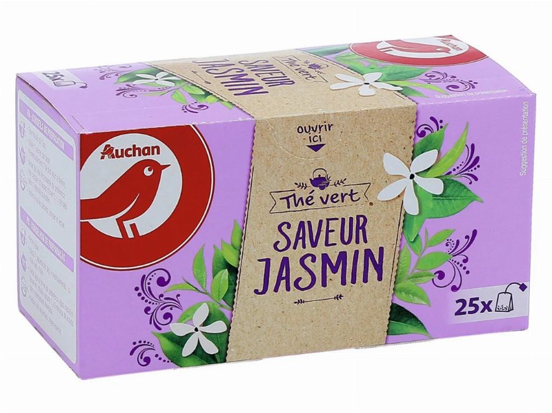 Chá Verde Auchan Sabor Jasmim 25 Saqueta