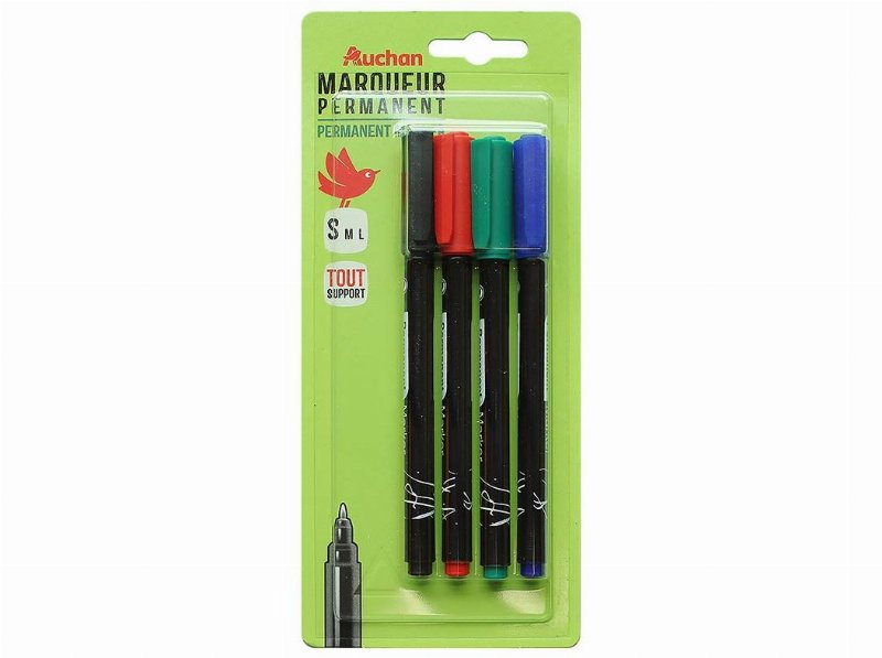 Conjunto De 4 Marcadores Permanentes Auchan