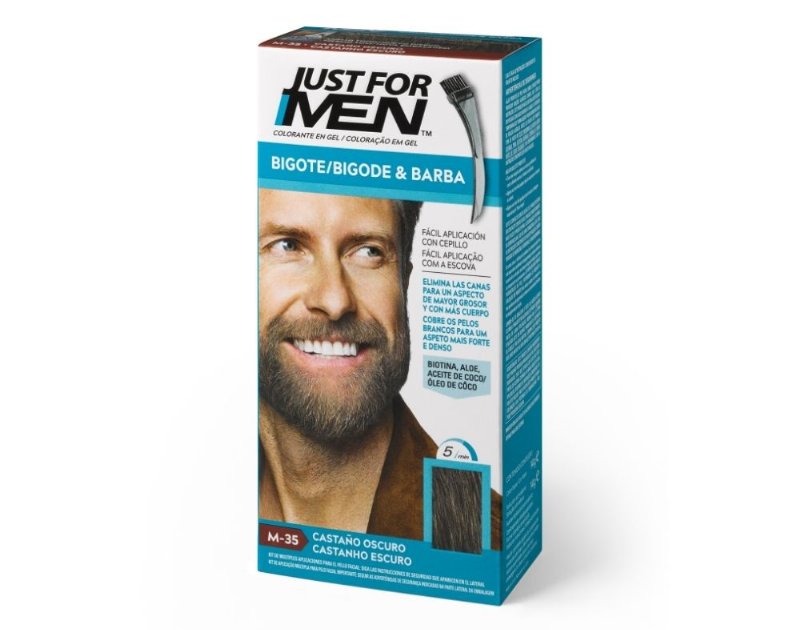 Coloração Just For Men Barba E Bigode Castanho Escuro