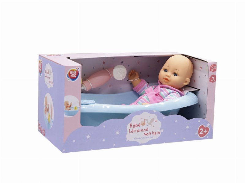 Boneco Bebé One Two Fun Hora Do Banho 30Cm