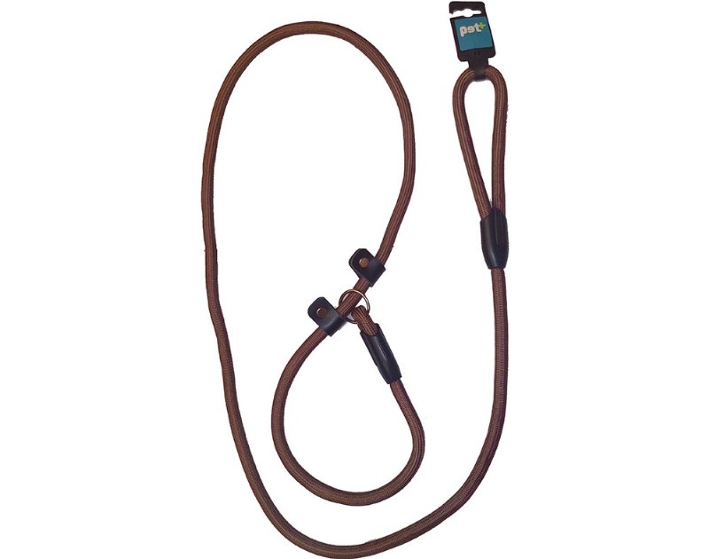 Trela Pet+ Com Estrangulador Redonda Castanho 13Mmx200Cm