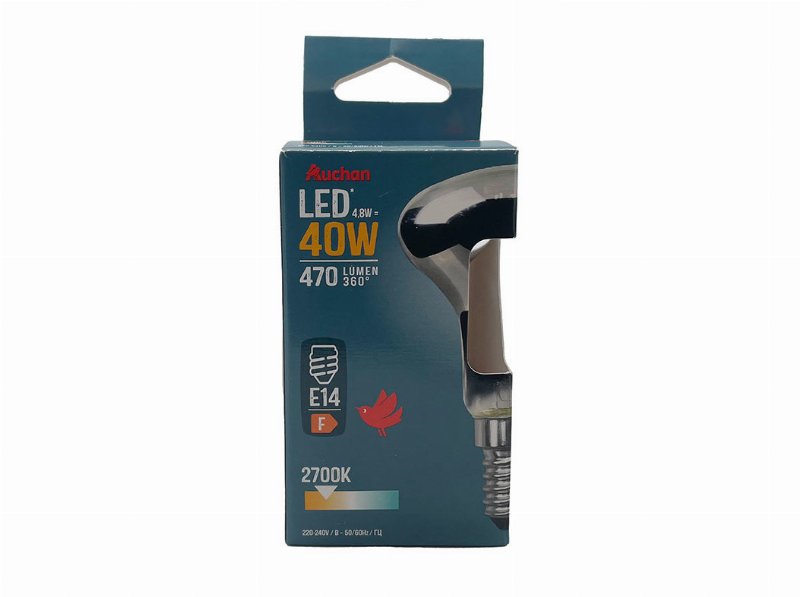 Lâmpada Led Auchan E14 40W R50 Luz Amarela