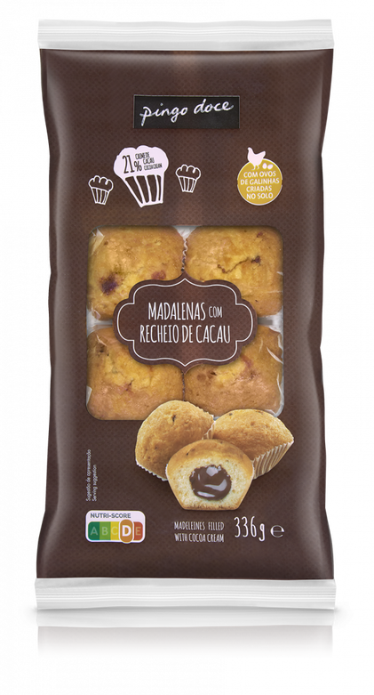 Madalenas Recheadas Com Cacau Pingo Doce 0.336Kg