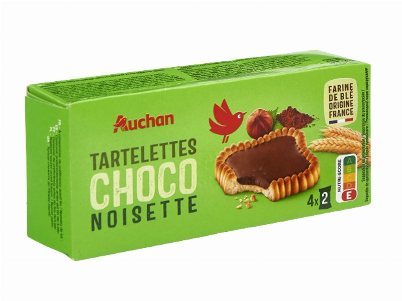 Tartelettes Auchan Quadradas Chocolate E Avelã 127 g