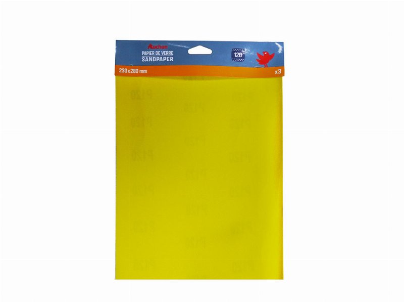 Folhas De Lixa Auchan G120 Pack 3 Unidades