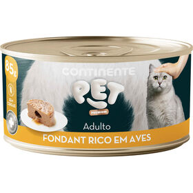 Comida Húmida Para Gato Adulto Fondant Aves Continente Pet Premium 85 g