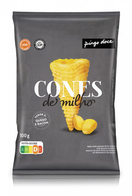 Cones De Milho Sabor Queijo E Bacon Pingo Doce 0.1Kg