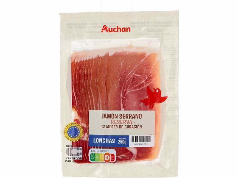 Presunto Serrano Auchan Reserva Cura 12 Meses 250 g