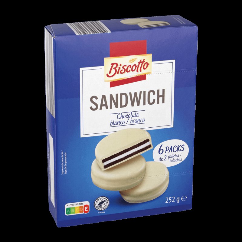 Bolacha Sandwich Com Chocolate Branco 252 g