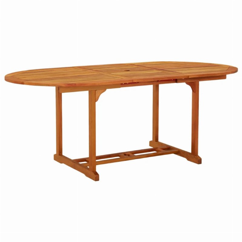 Hkh Mesa De Jardim 200X100X75 Cm Madeira De Eucalipto Maciça - Marrom