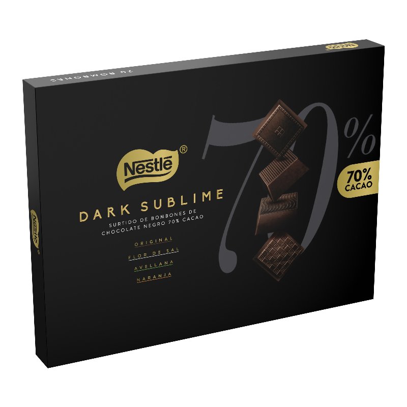 Bombons Sortido De Chocolate Preto Dark Sublime 70% Cacau 143 g