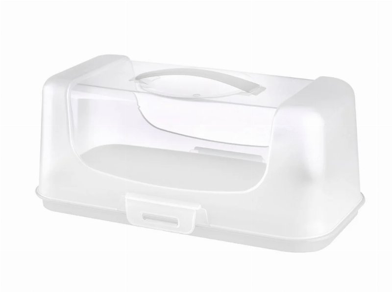 Transportadora Para Bolos Actuel Rectangular Plástico Branco