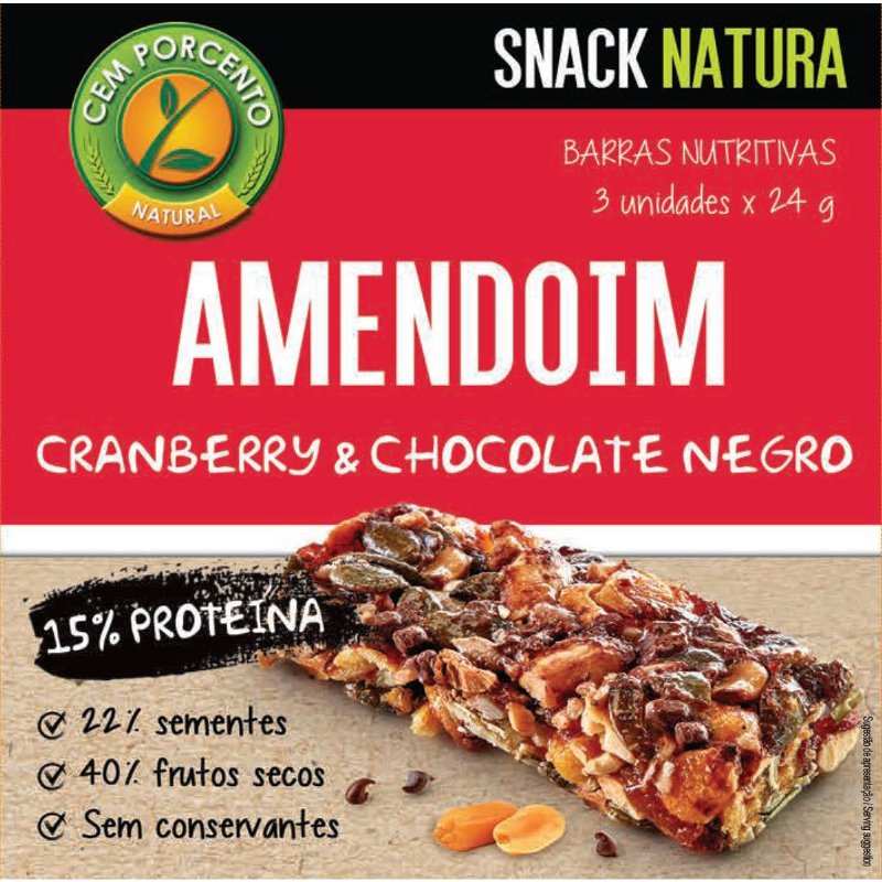 Barra Com Cranberry E Sementes Pack 3 72 g