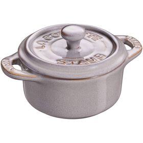 Caçarola Redondo Cerâmica 10Cm Cinza Staub