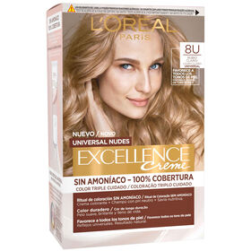 Coloração Permanente Universal Nudes Louro Claro 8U L'oréal Paris Excellence 1 Un