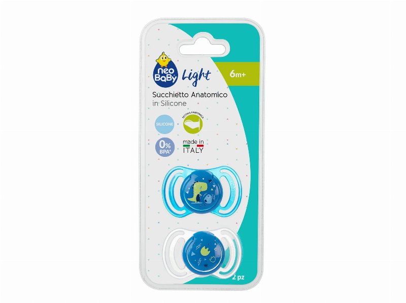 Pack 2 Chuchas Silicone 6M+ Neo Baby Azul