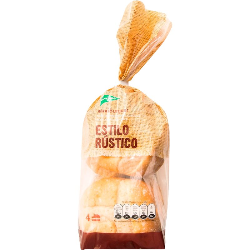 Pão Maxi Para Hambúrguer Estilo Rústico 4 Unidades 300 g