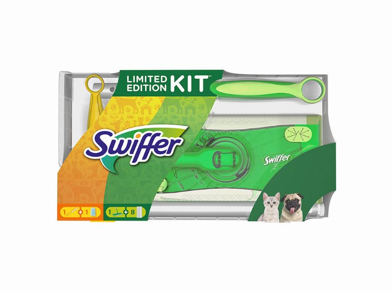 Mopa Com 8 Panos, Espanador E Pano Agarra Pó Kit Swiffer