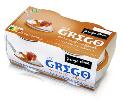 Iogurte Grego Caramelo Salgado Pack 4 Pingo Doce 0.5Kg