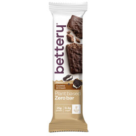 Barra Proteína Vegetal Cookies & Cream Zero Sem Glúten Bettery 55 gr