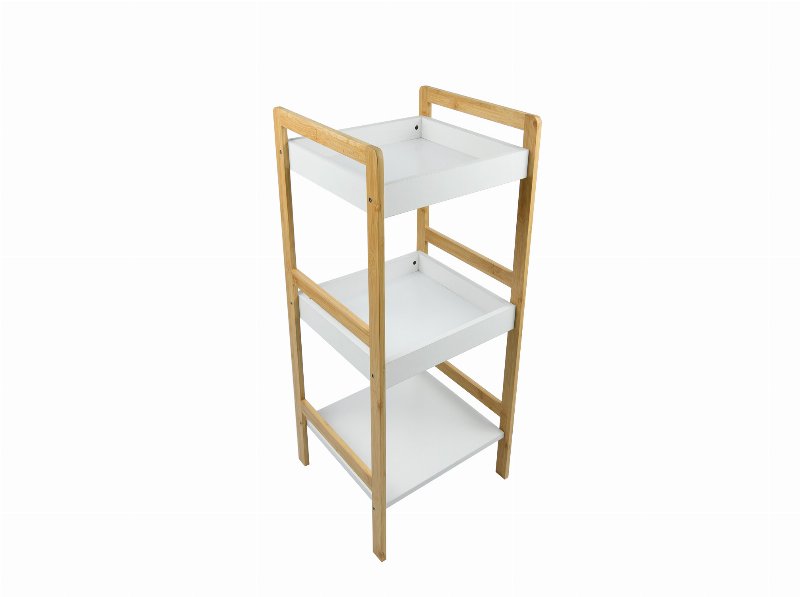 Carrinho Arrumação Actuel Bamboo 3 Prateleiras 36X33X80Cm