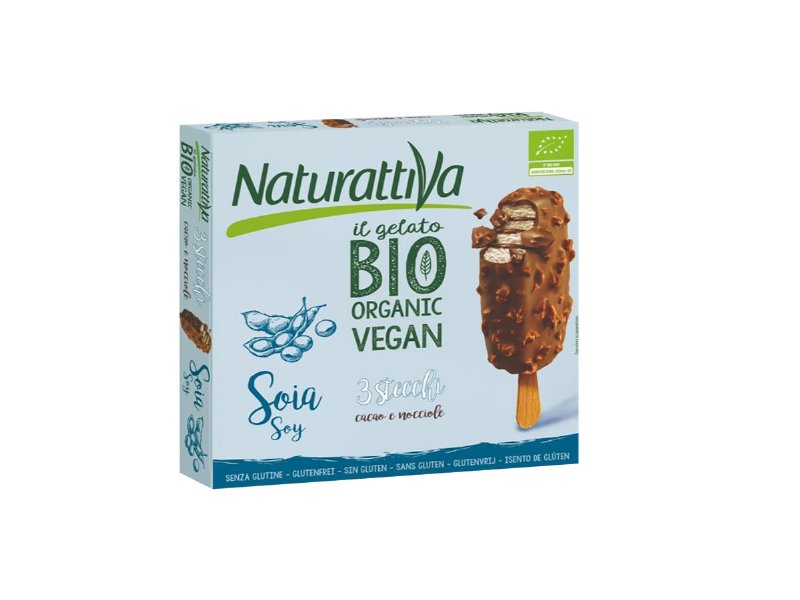 Gelado Vegetal Naturattiva Soja Cacau Avelâ 3Un 240 g