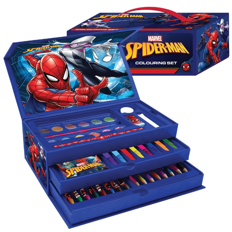 Conjunto De Acessórios Para Pintar Spider-Man Com 3 Níveis 52 Peças