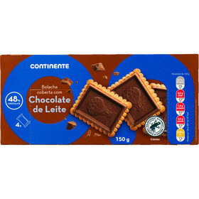 Bolachas Cobertas Chocolate De Leite Continente 150 gr
