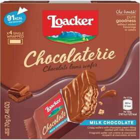 Waffer De Chocolate De Leite Loacker 4 X 17,5 gr