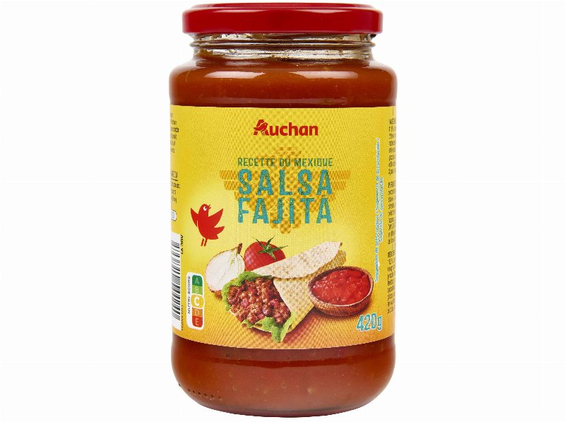 Molho A Base De Tomate Auchan:c/Legumes Salsa Fajita 420 g