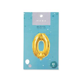 Balão Foil Nº0 83Cm Dourado Kasa