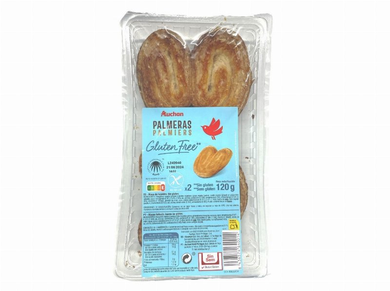 Palmiers Auchan Sem Glúten 2Un 120 g
