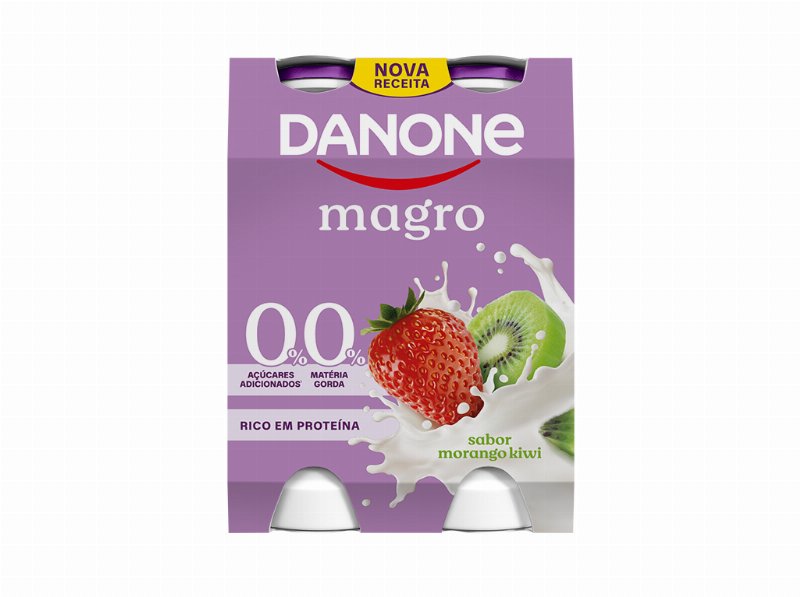 Iogurte Magro Líquido Danone Morango Kiwi 4X155 g