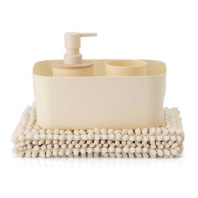 Conjunto 4 Acessórios Banho Bege Kasa