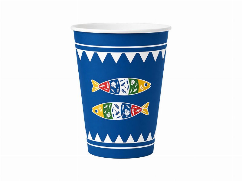 Copos Papel Sardinhas Topbrands Azul 26.6 cl 8 Unidades