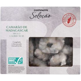 Miolo De Camarão De Madagáscar 30/40 Congelado Continente Seleção 250 gr