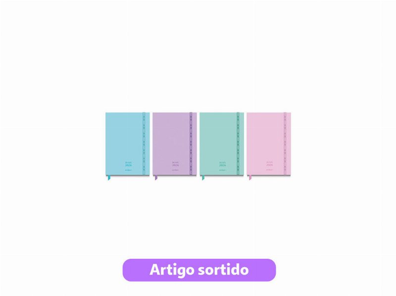 Agenda Diaria Ambar Mini Pastel Colors 9.5X14.5Cm Cores Sortidas